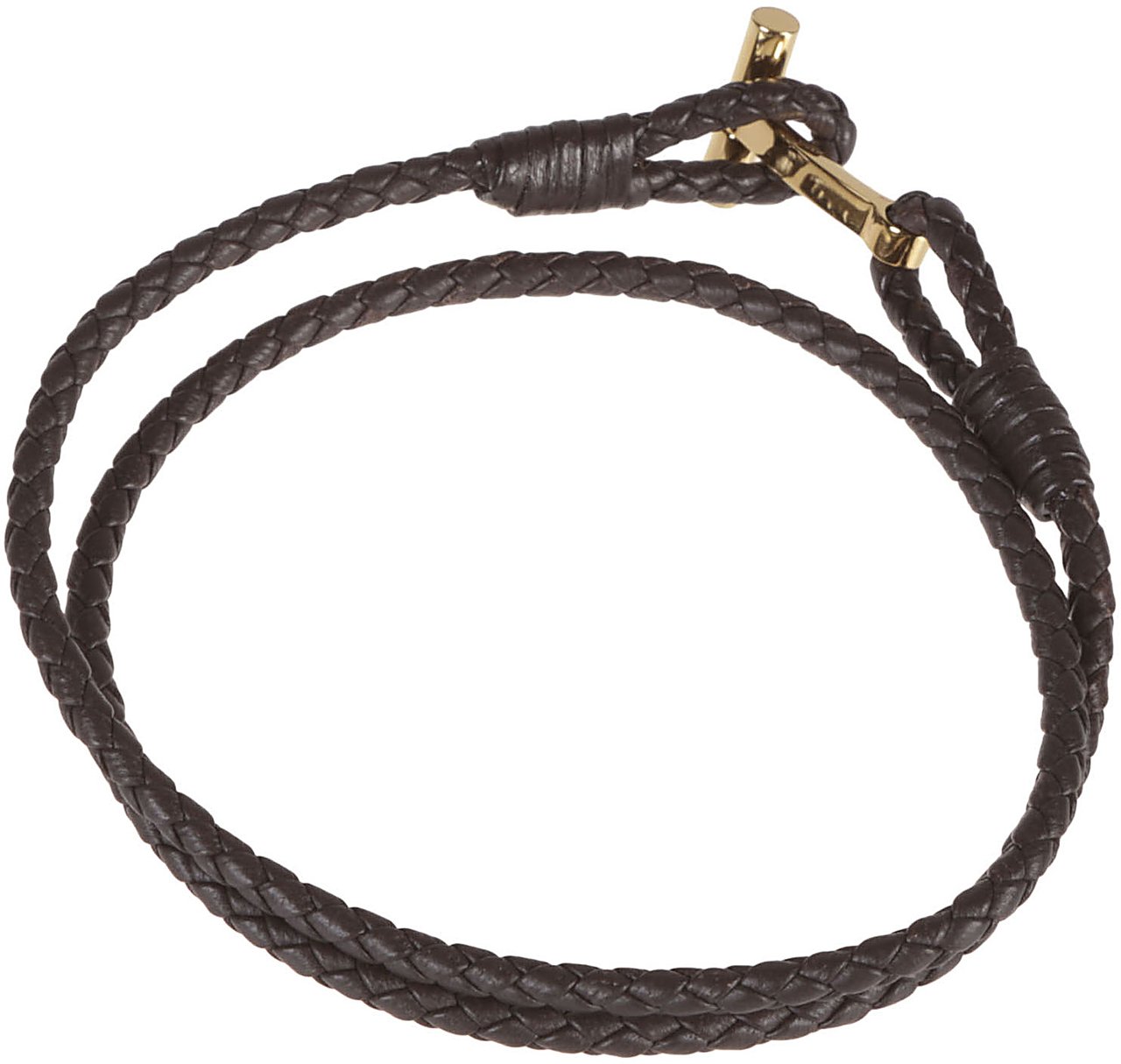Tom Ford T Wrap Woven Bracelet Brown Bruin