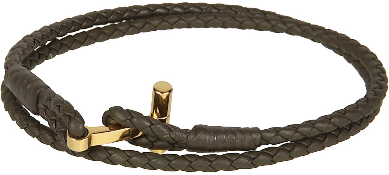 Tom Ford T Wrap Woven Bracelet Green Groen