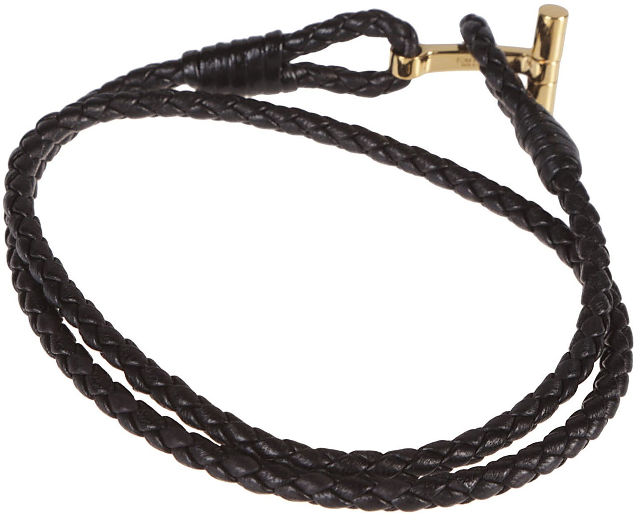 Tom Ford T Wrap Woven Bracelet Black Zwart