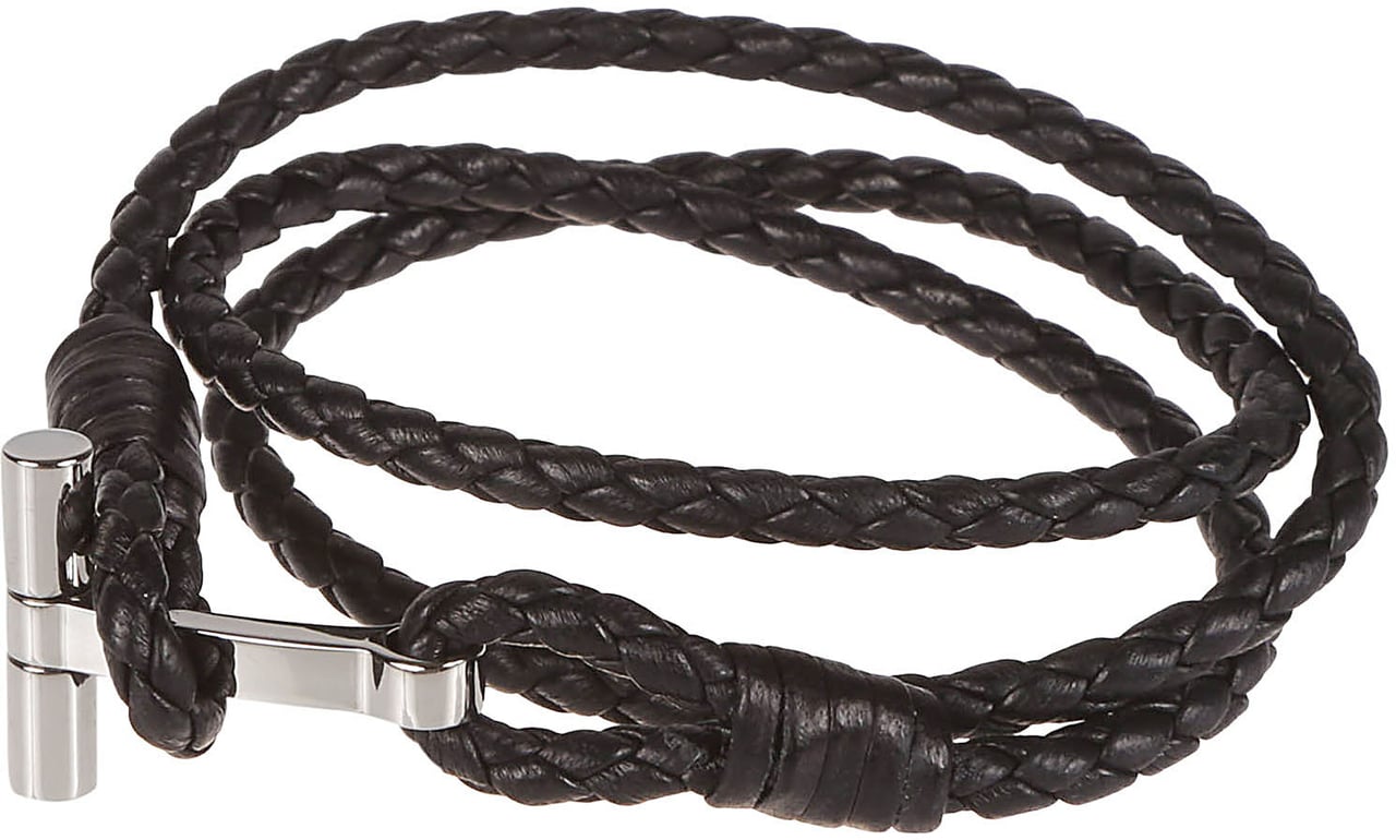 Tom Ford T Wrap Woven Bracelet Black Zwart