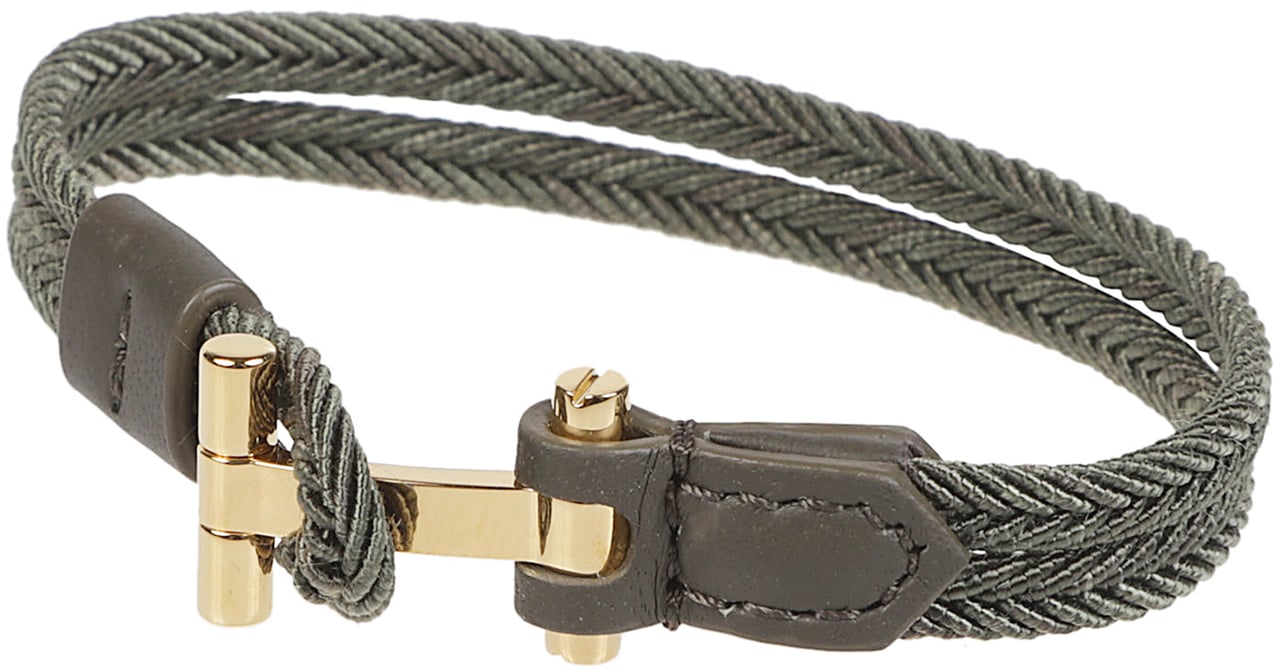 Tom Ford Braided Nylon Bracelet Green Groen