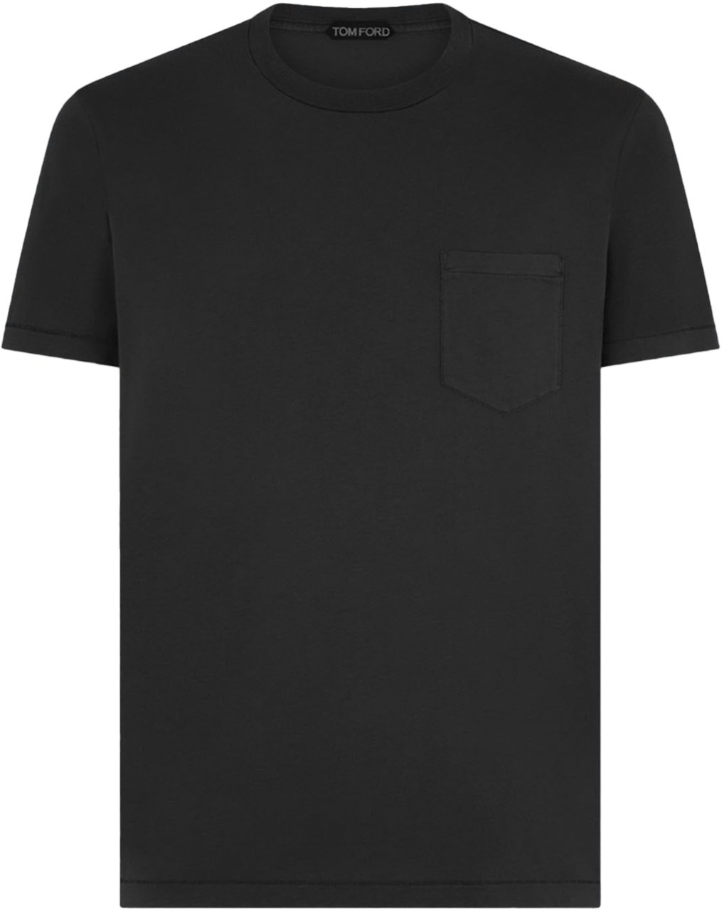 Tom Ford cotton silk ss crew neck black Zwart