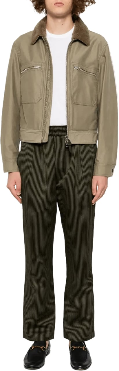 Tom Ford katoen zijde korte mouwen ronde hals Off White Wit