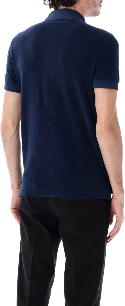 Tom Ford Tom Ford cotton-blend towelling polo Blauw