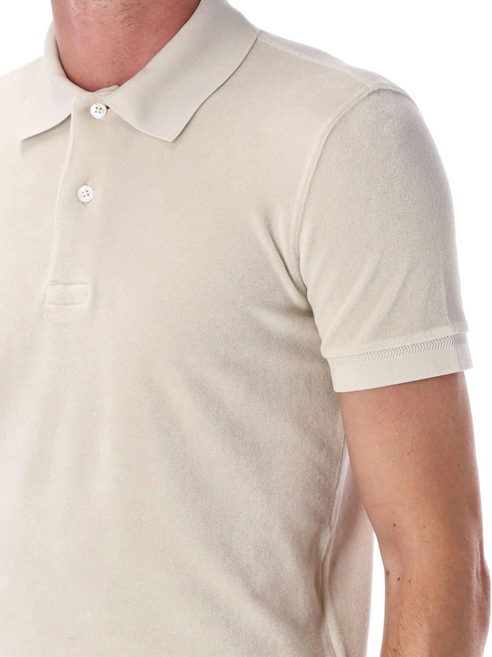 Tom Ford Toweling Polo Bone White Wit