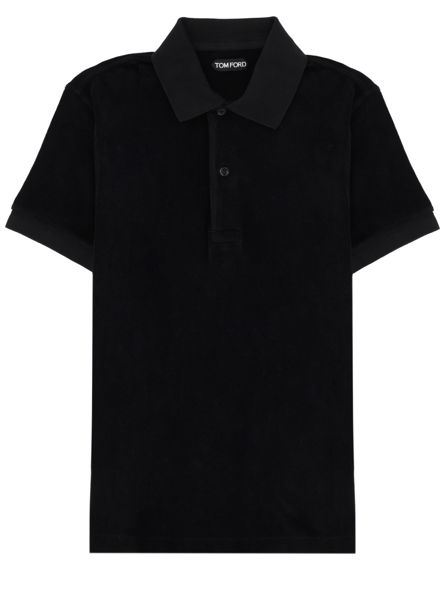Tom Ford Cotton Polo Traditional Collar Shirt Zwart