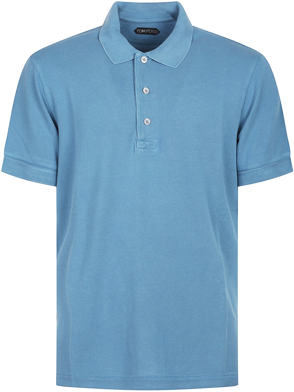 Tom Ford Tennis Piquet Short Sleeve Polo Blue Blauw