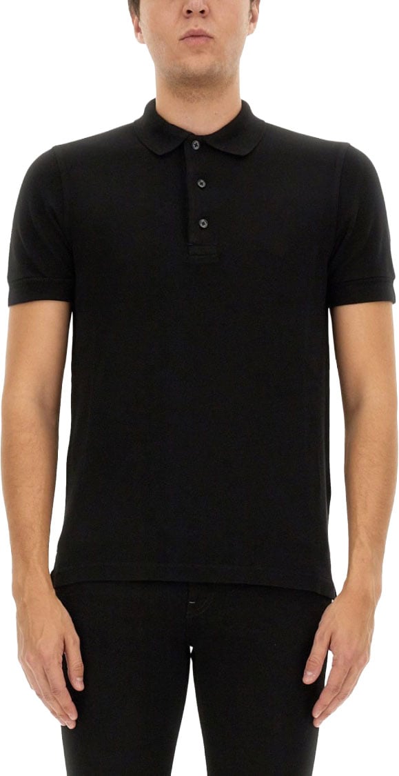 Tom Ford Piquet Polo Zwart