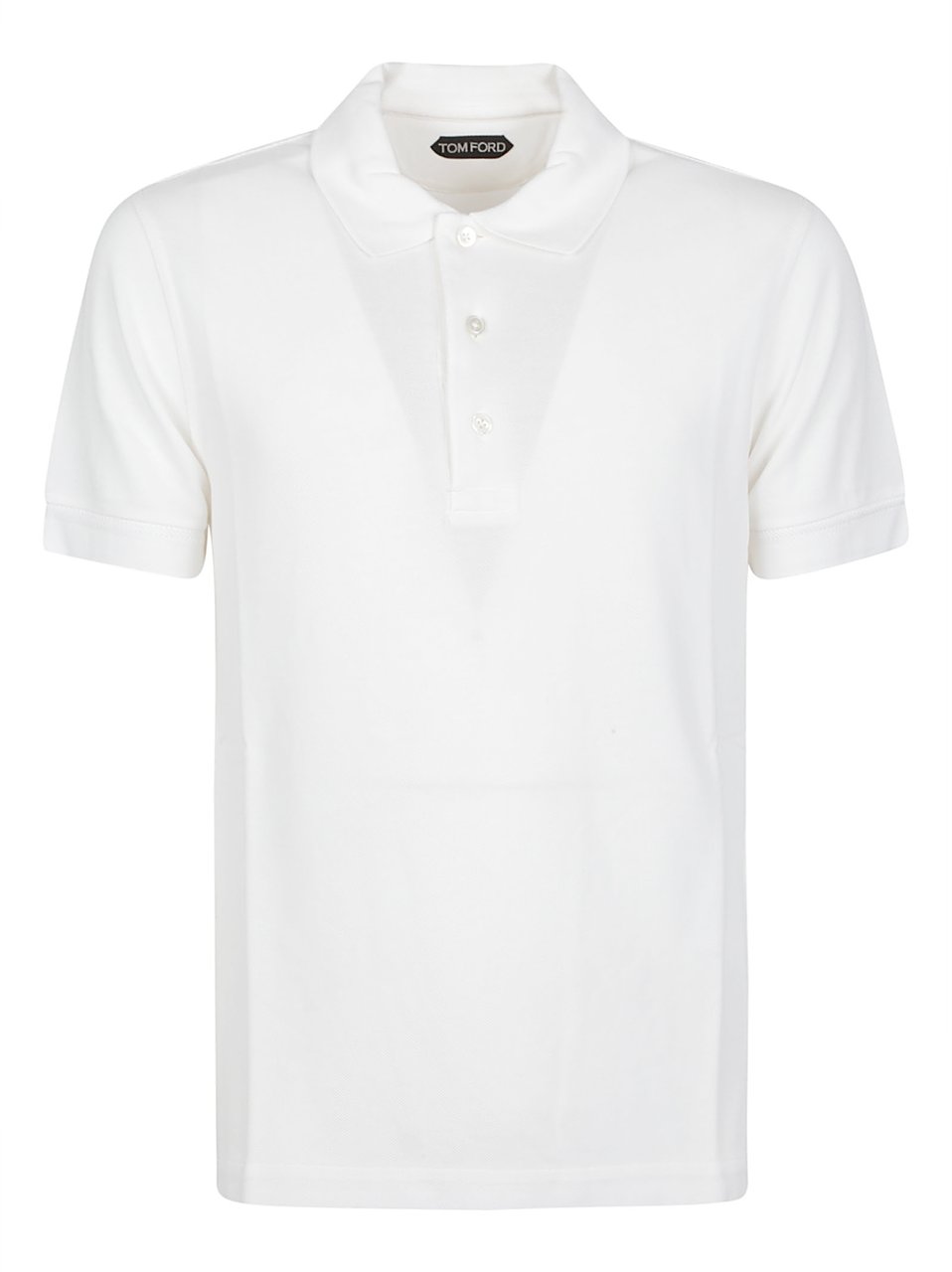 Tom Ford Piquet Short Sleeve Polo Shirt White Wit