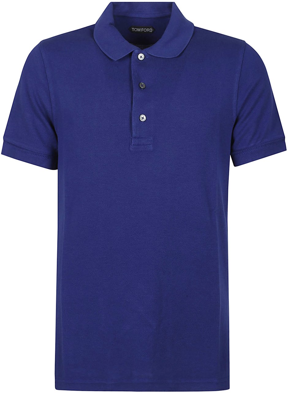 Tom Ford Short Sleeve Polo Shirt Blue Blauw