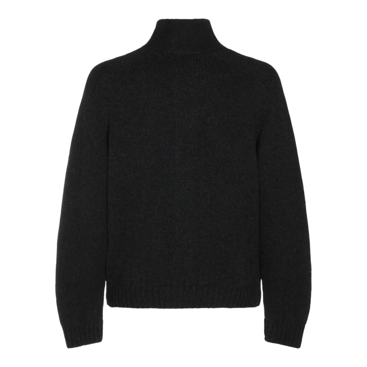 Tom Ford Black Knitted Sweater with Ribbed Collar Zwart