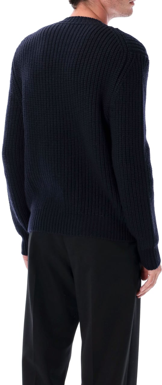 Tom Ford Crew Neck Fisherman Wool Blu Blauw