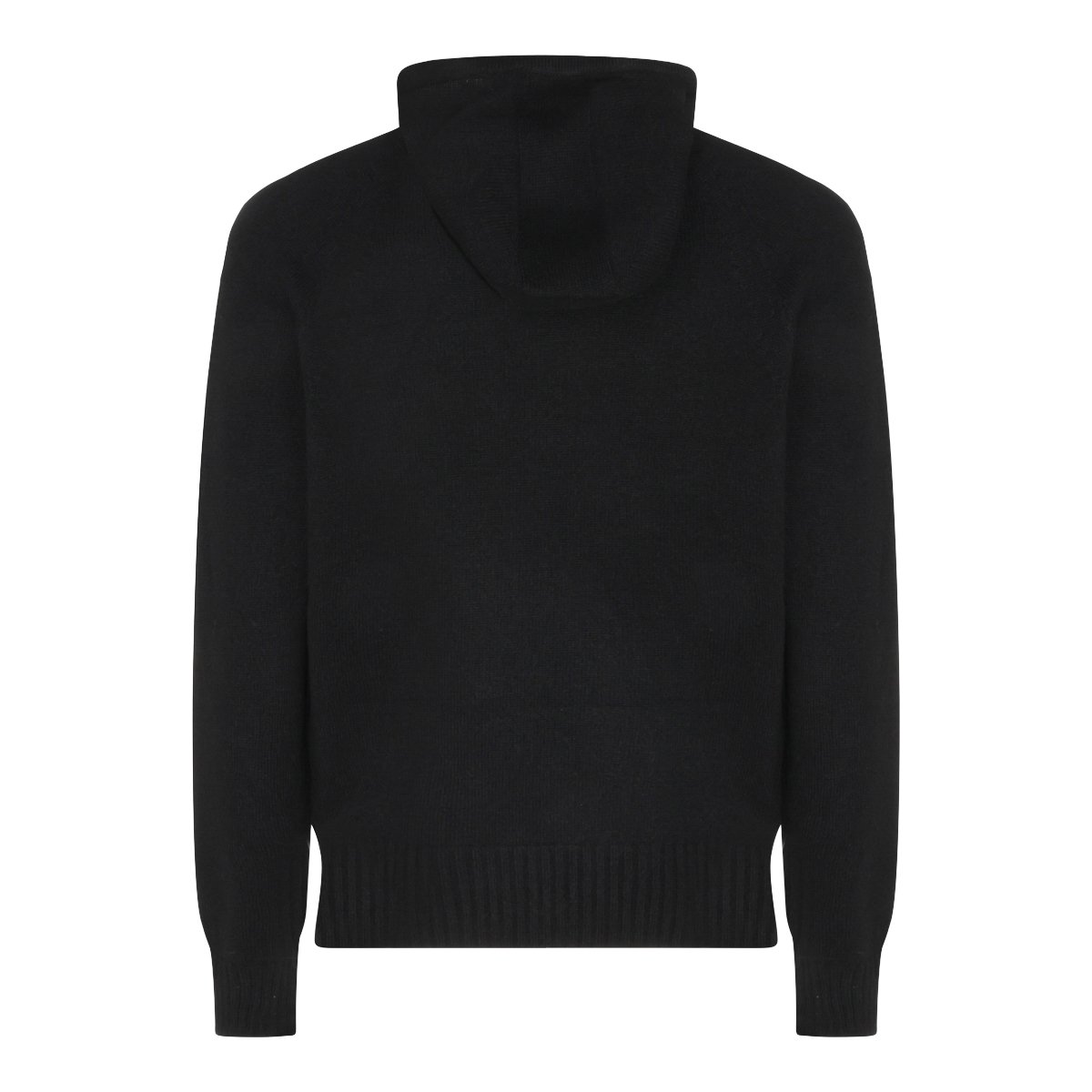 Tom Ford Hooded Black Sweater with Ribbed Cuffs Zwart
