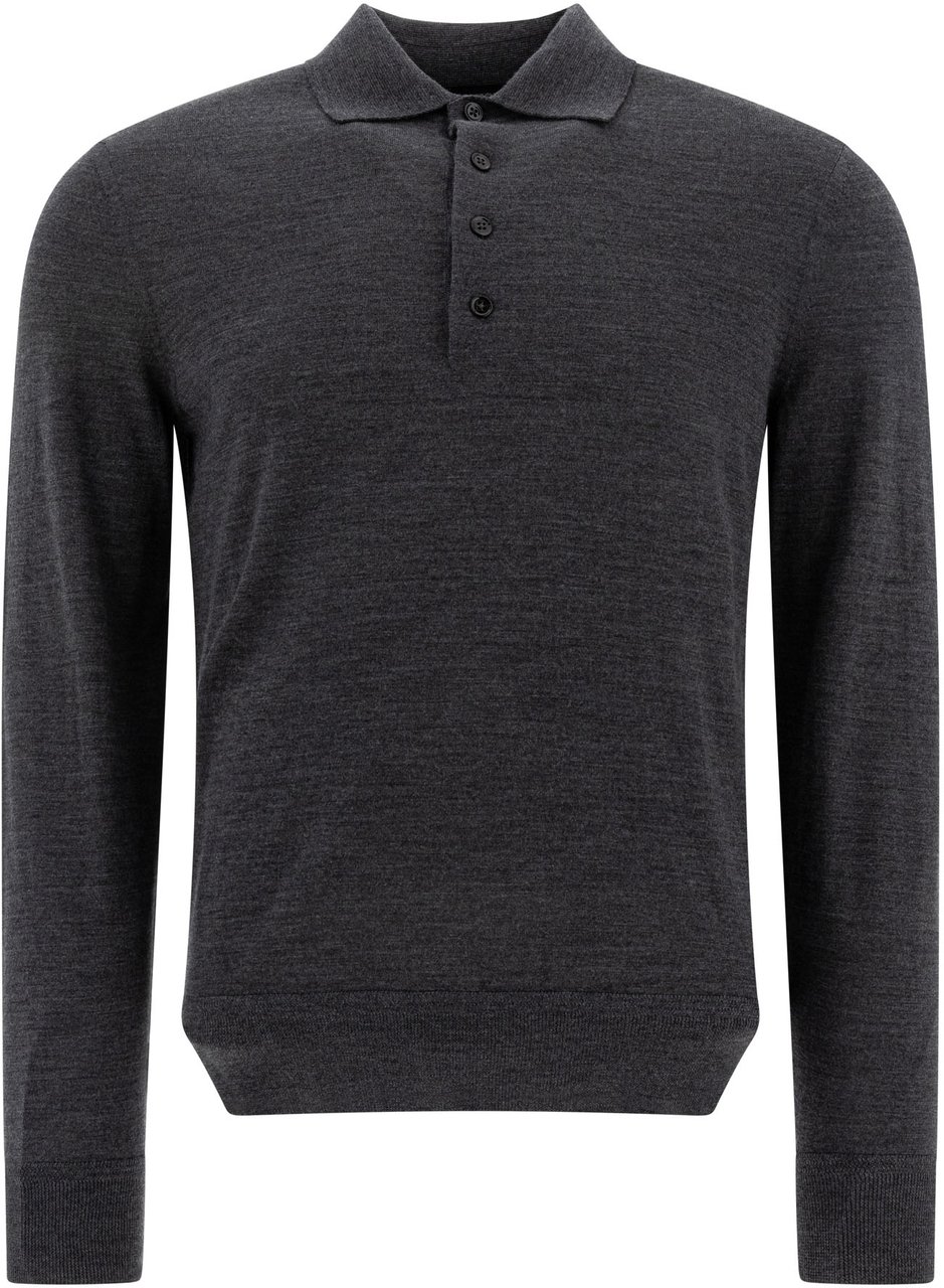 Tom Ford Polo in pura lana Grijs