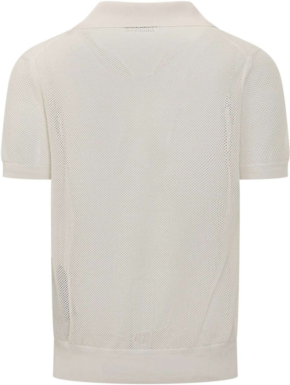 Tom Ford Polo Senza Bottoni a Maniche Corte Wit