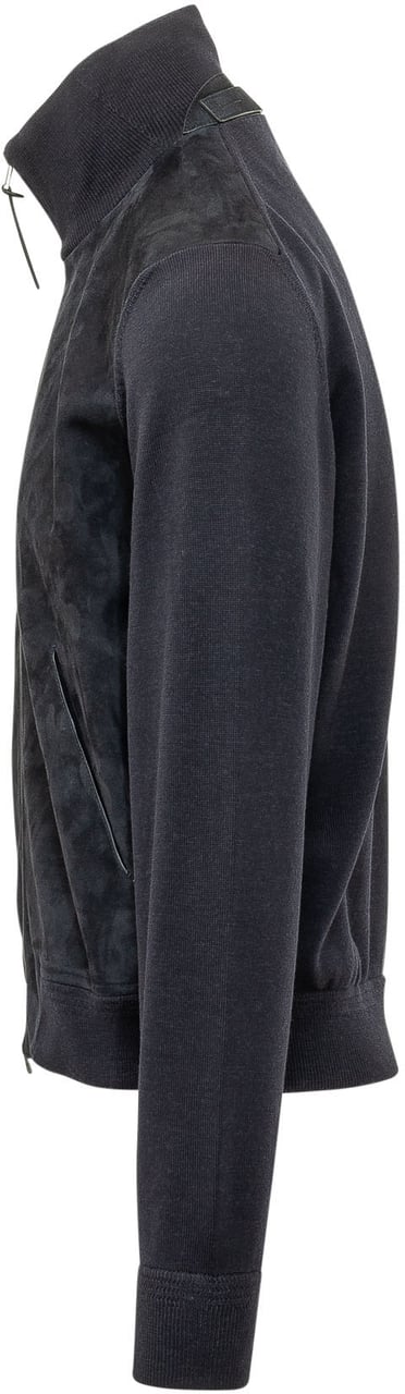 Tom Ford Giacca Full Zip con Collo Alto Donkergrijs