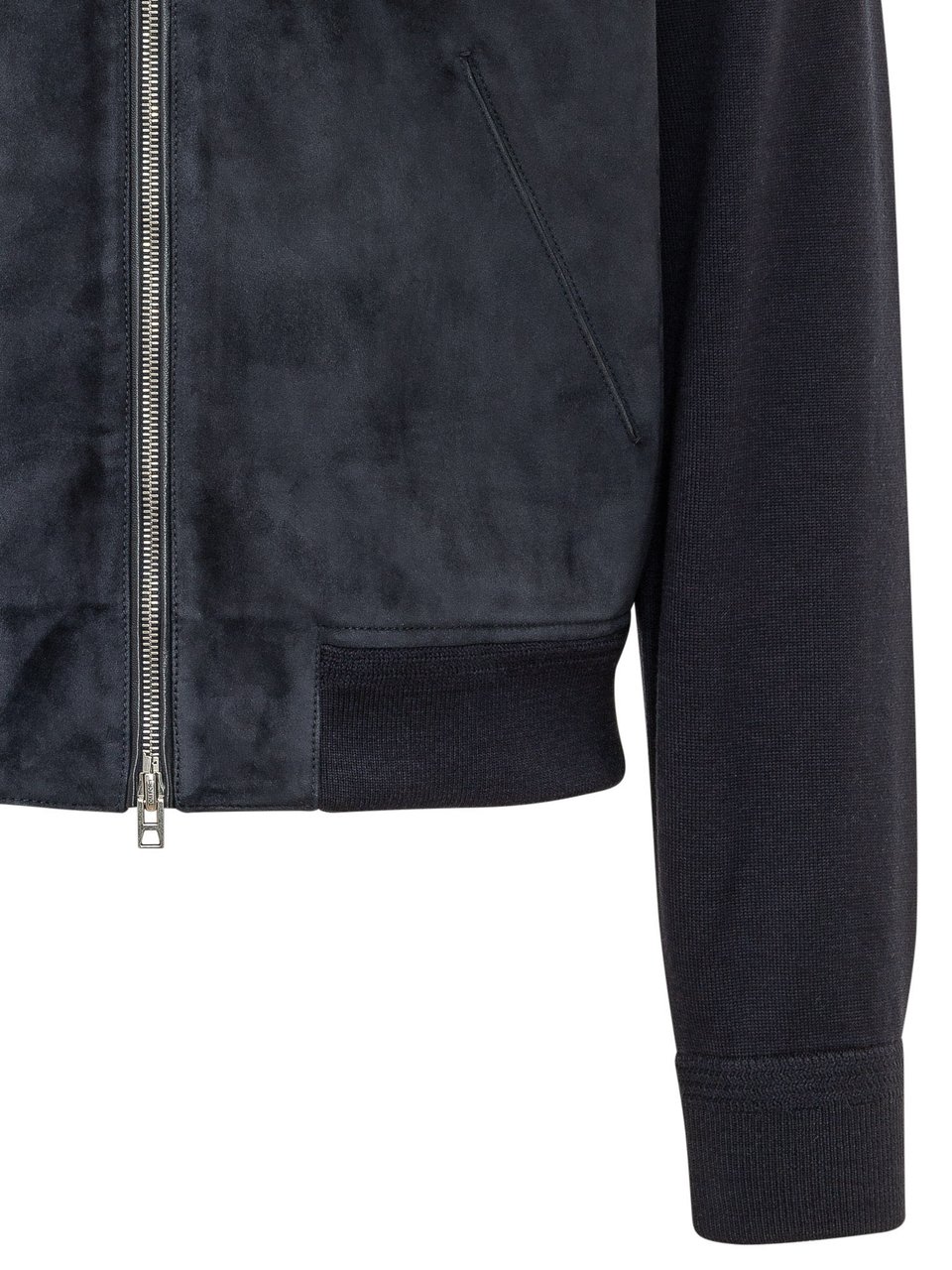 Tom Ford Giacca Full Zip con Collo Alto Donkergrijs