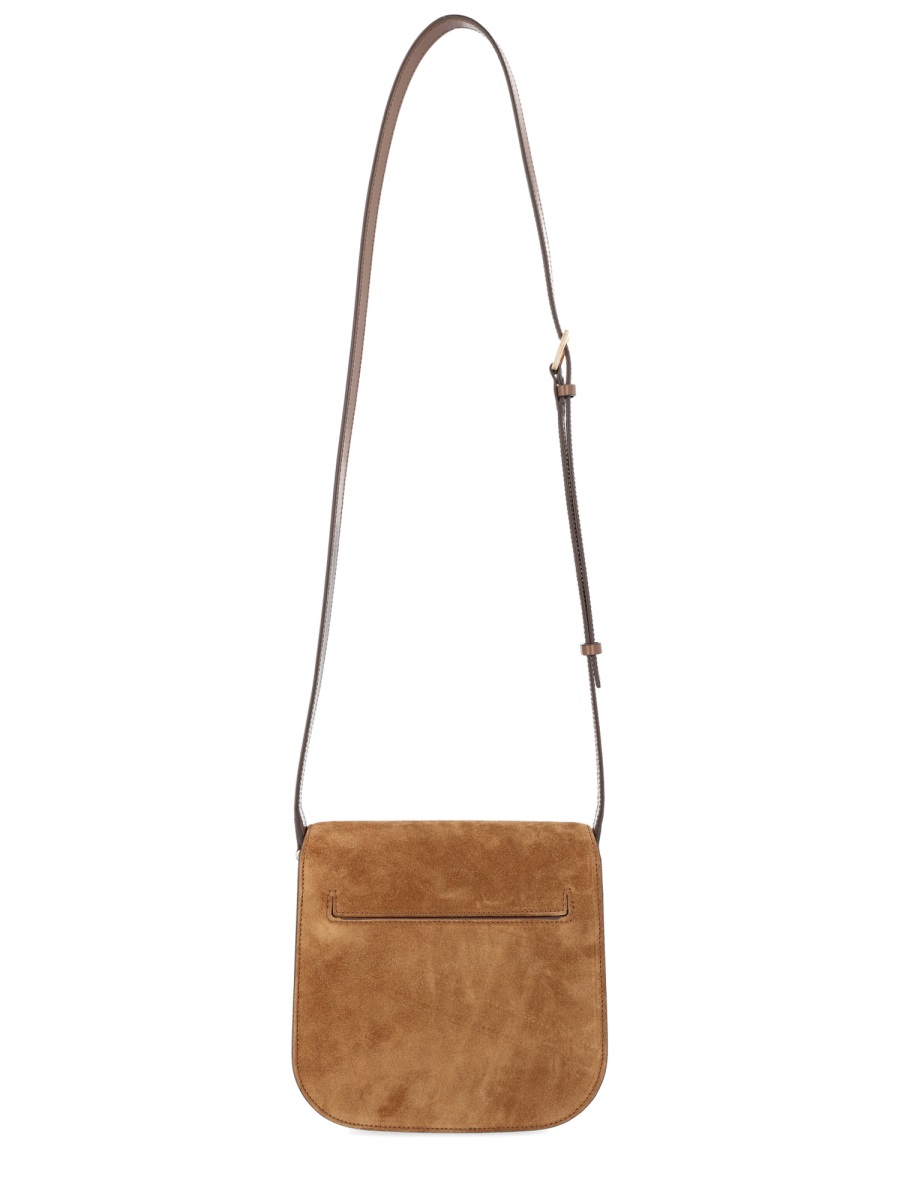 Tom Ford Neutrals Mini Tara Suede Clasp Shoulder Bag Bruin