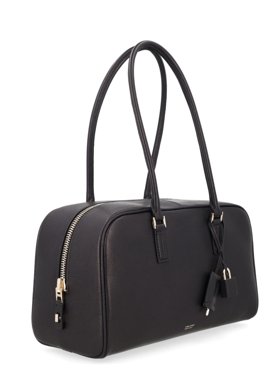 Tom Ford Small Leather Wrapped Padlock Shoulder Bag Zwart