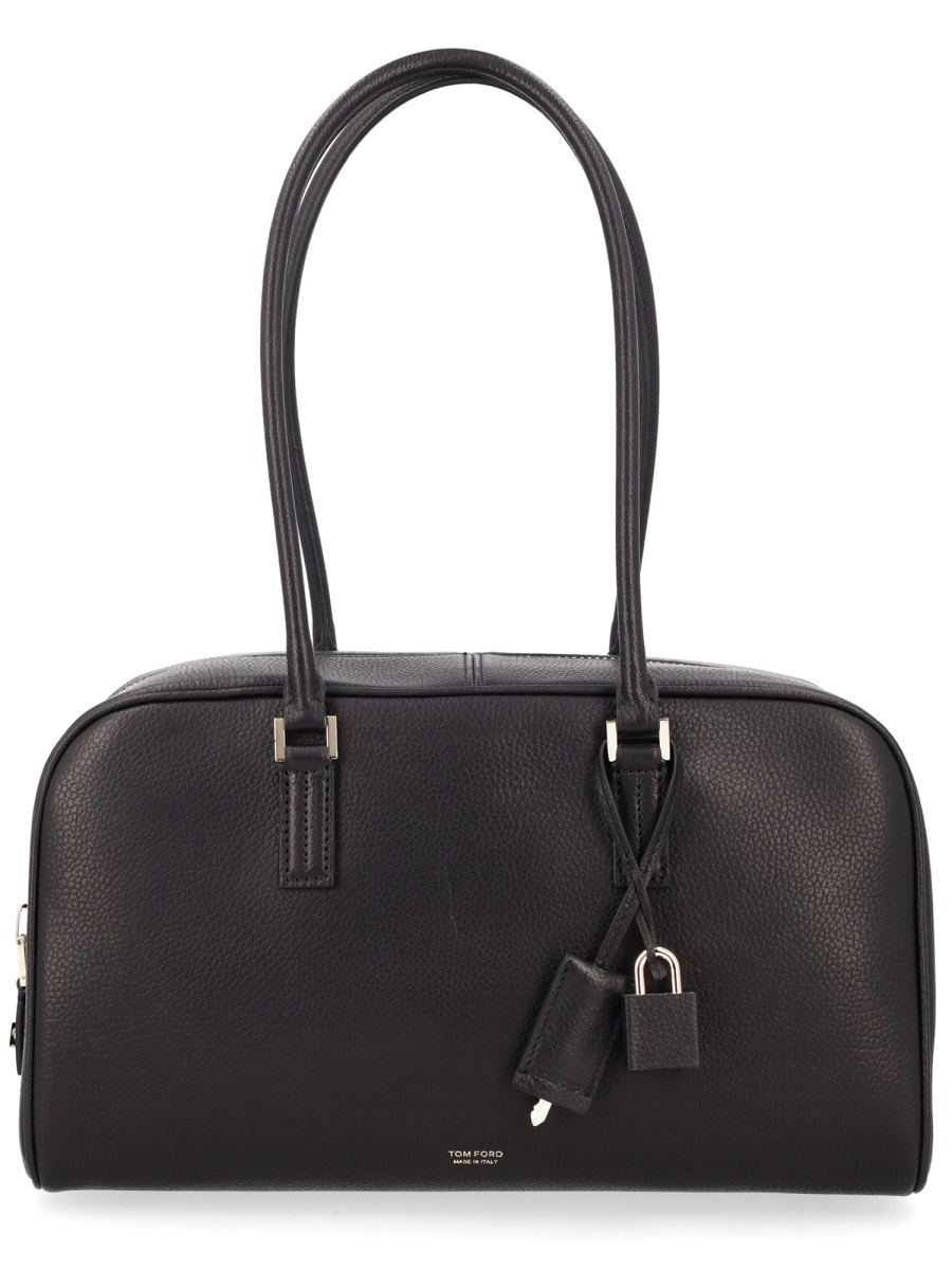 Tom Ford Small Leather Wrapped Padlock Shoulder Bag Zwart