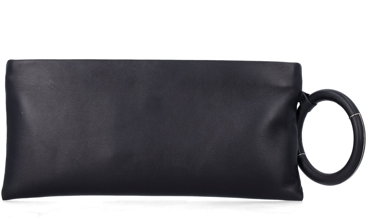 Tom Ford Ring Leather Clutch Nero Zwart