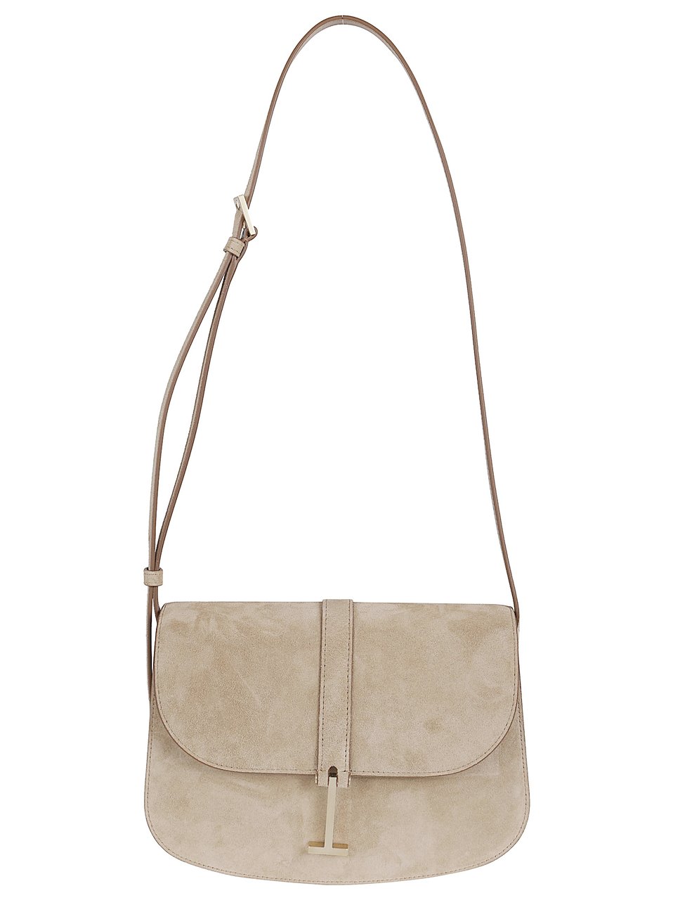 Tom Ford Suede-Finish Shoulder Bag with Gold-Tone Hardware Neutraal