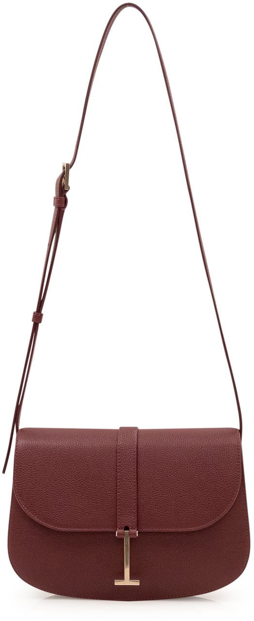 Tom Ford Borsa Crossbody con Patta Maroon