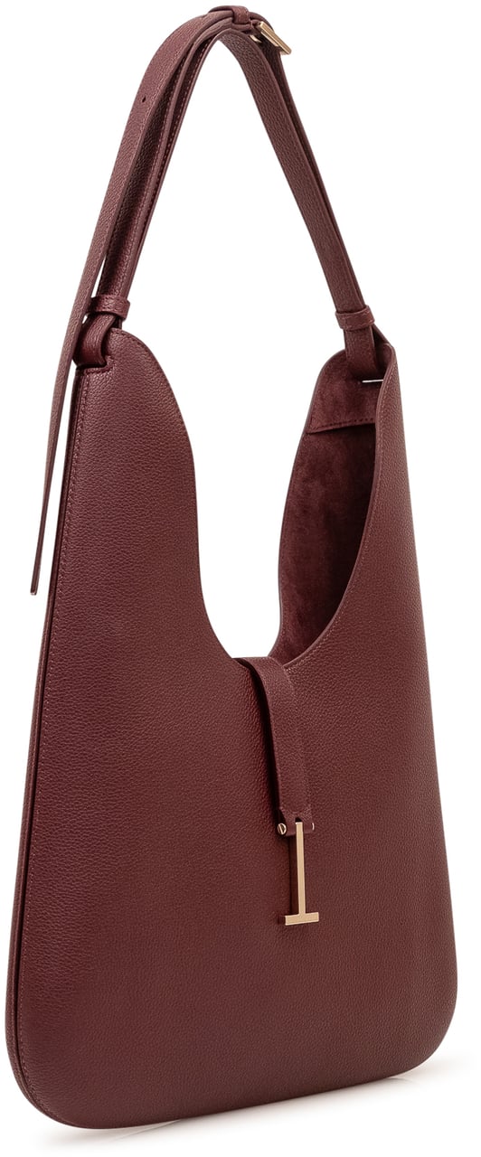 Tom Ford Borsa Hobo Media con Chiusura Frontale Maroon