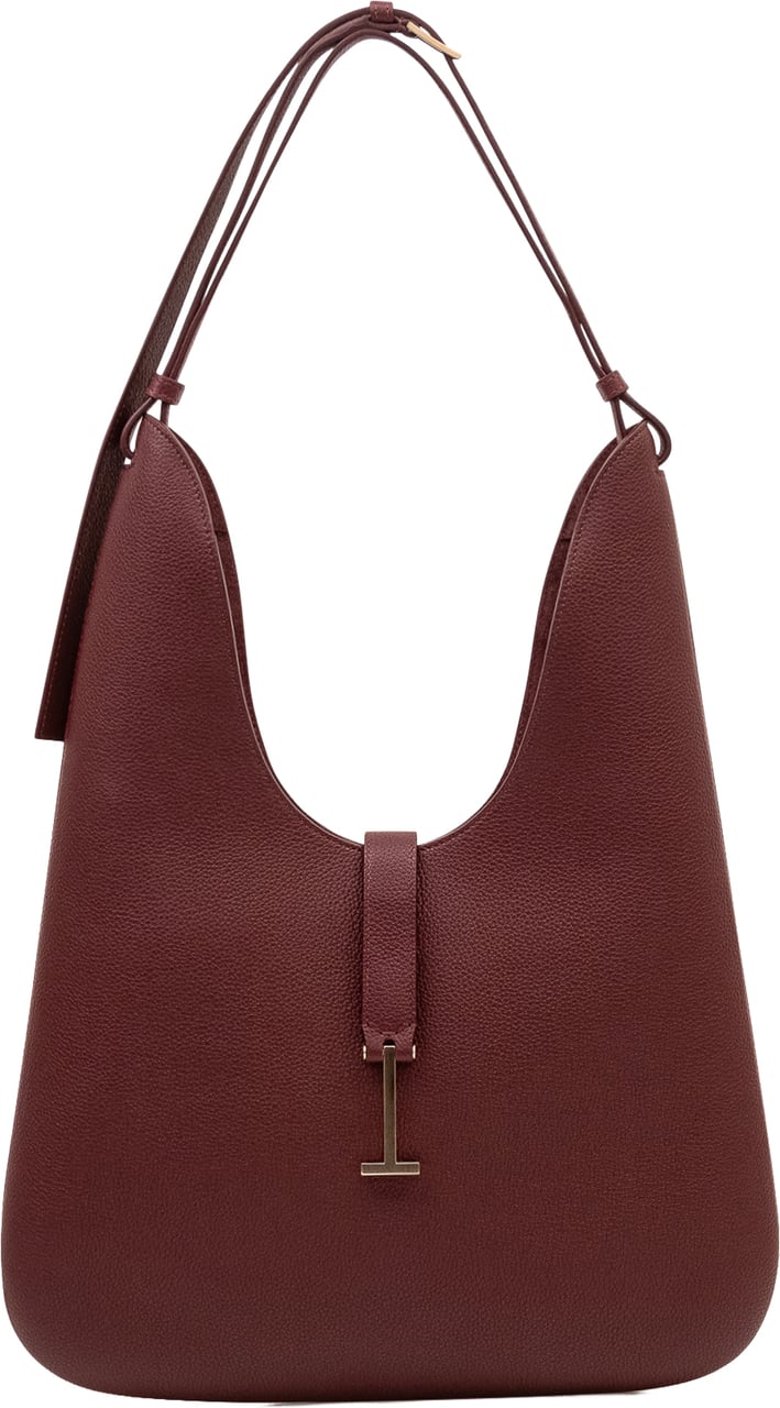 Tom Ford Borsa Hobo Media con Chiusura Frontale Maroon