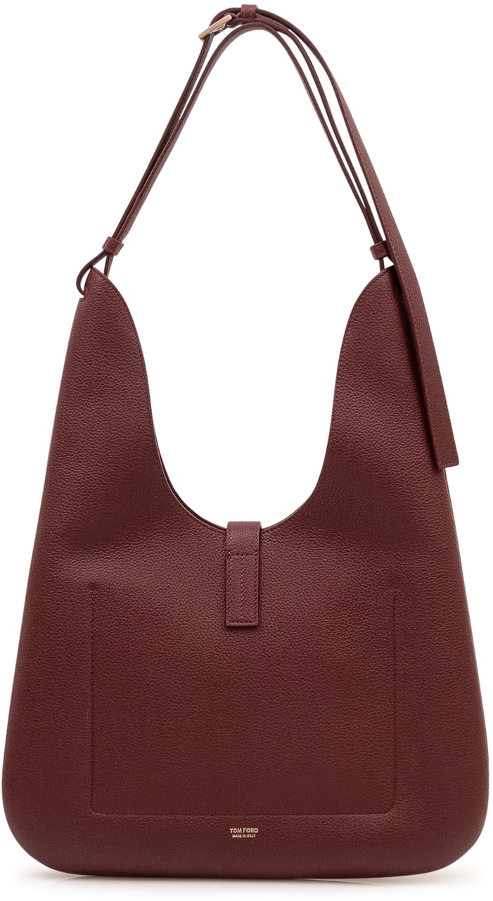 Tom Ford Borsa Hobo Media con Chiusura Frontale Maroon