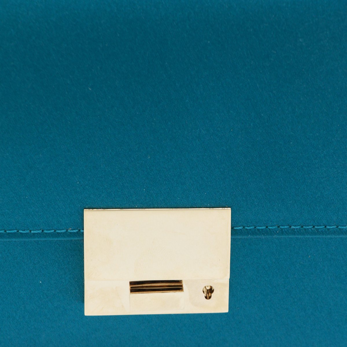 Tom Ford Teal Satin Clutch Bag With Gold-Tone Closure Blauw