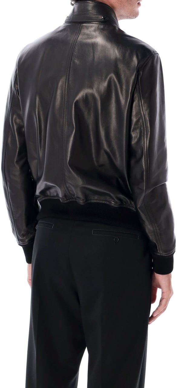 Tom Ford Harrington Leather Jaket Nero Zwart