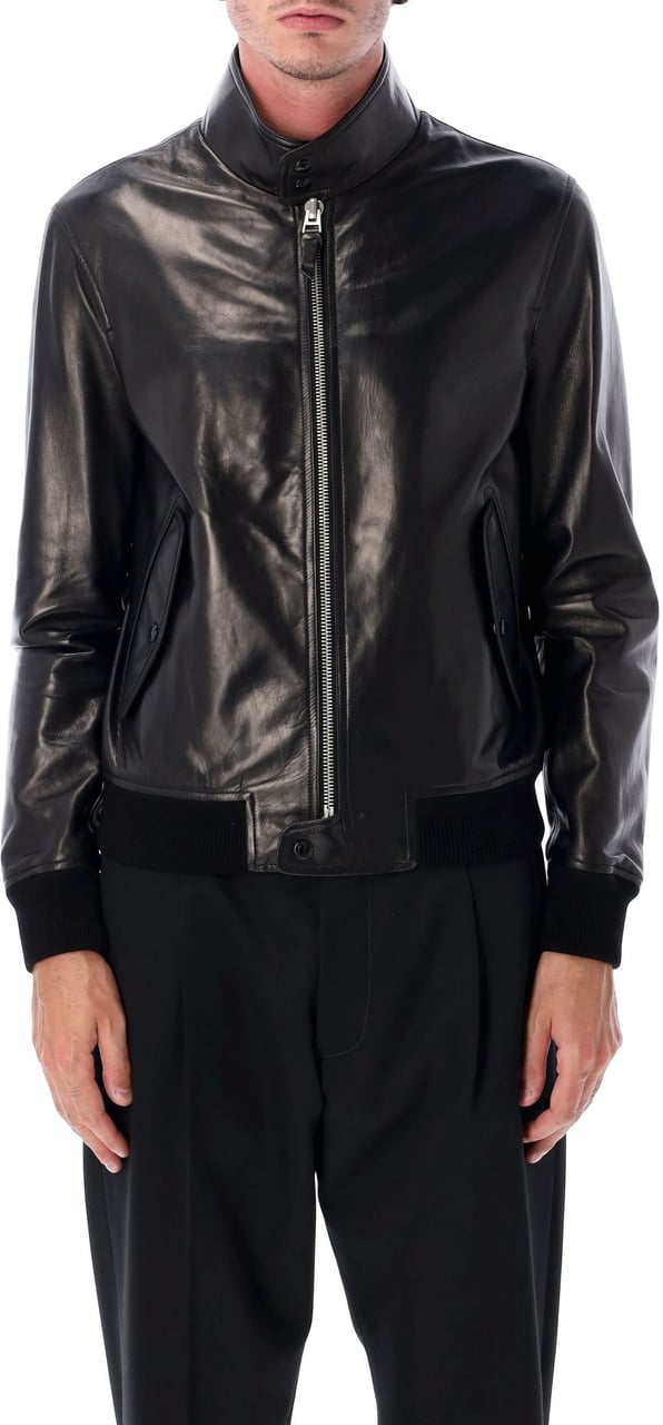 Tom Ford Harrington Leather Jaket Nero Zwart