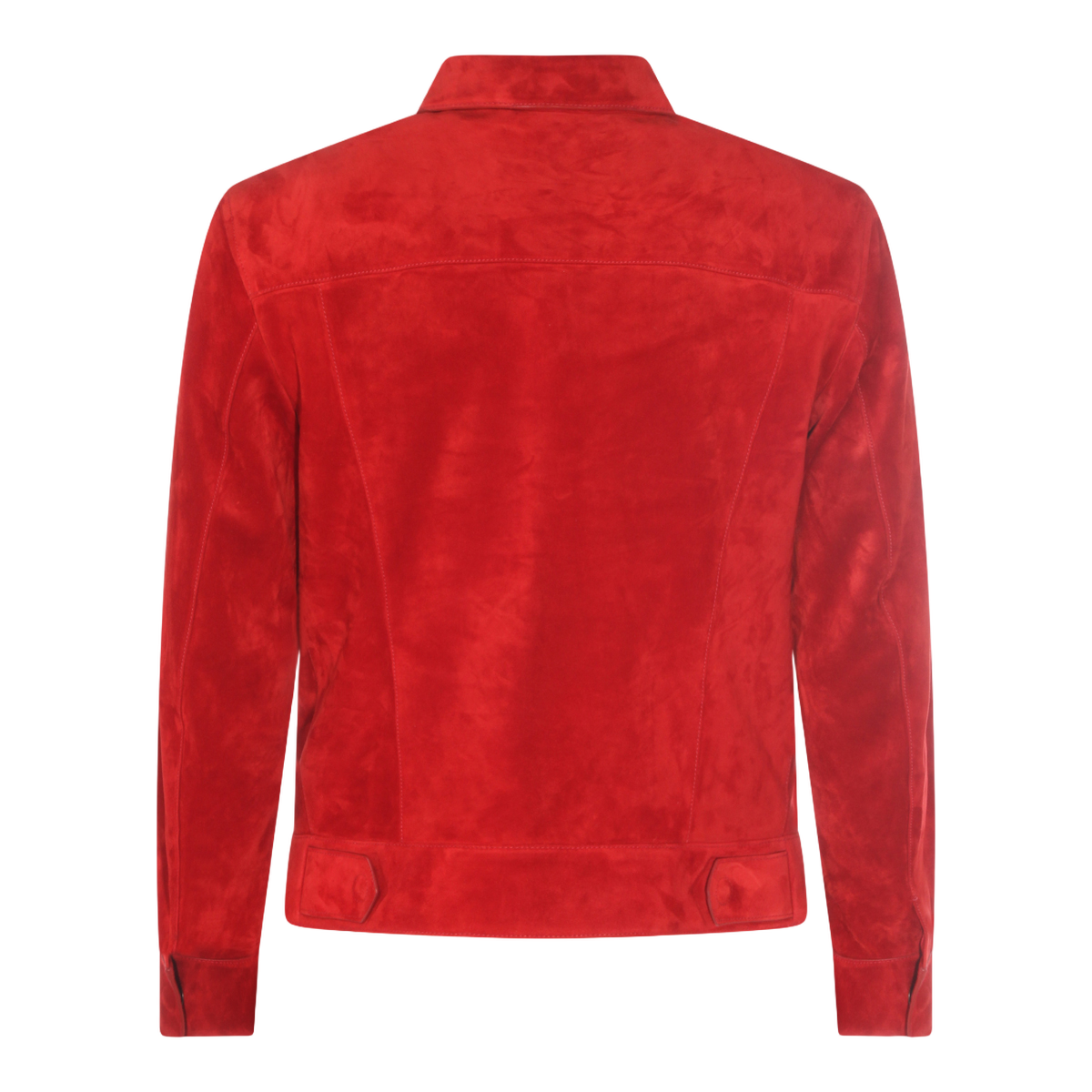 Tom Ford Red Suede Jacket with Tailored Fit Rood