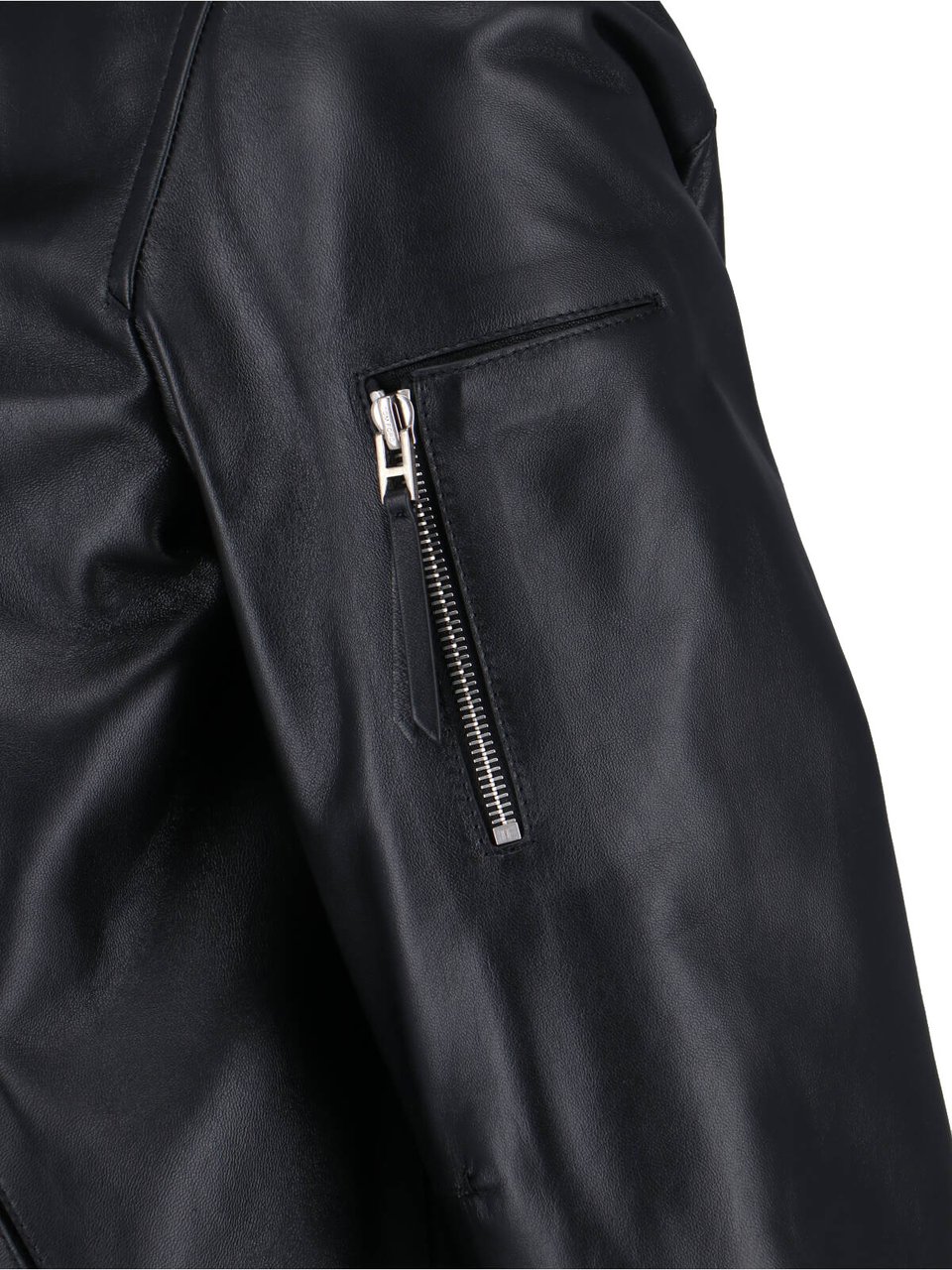 Tom Ford Classic Black Lamb Leather Jacket with Zip Closure Zwart