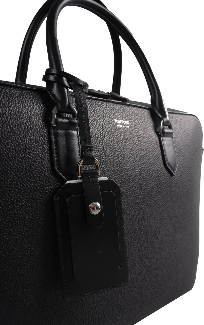 Tom Ford Elliot Soft Grain Leather Briefcase Zwart