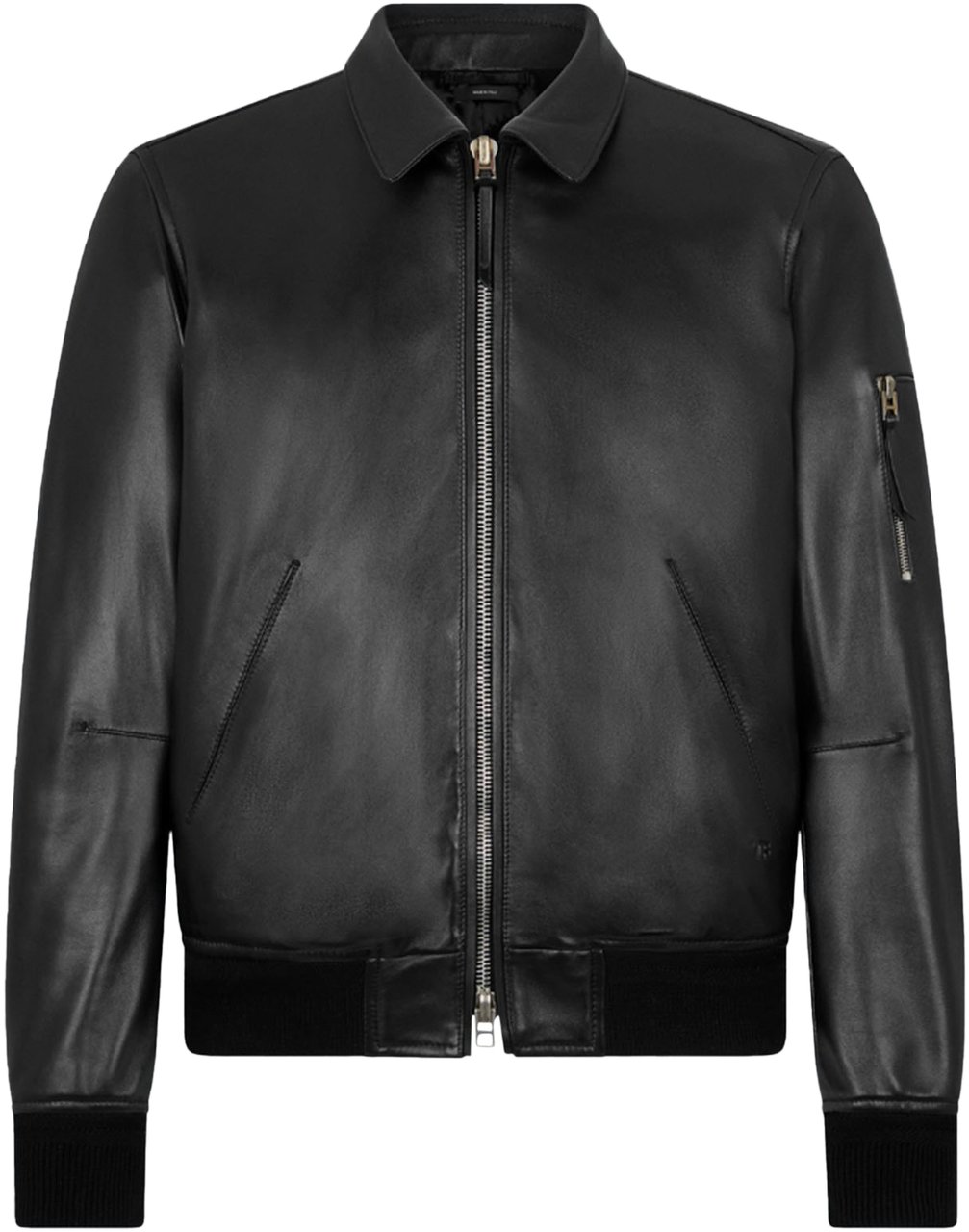 Tom Ford soft nappa longe collar blouson Zwart