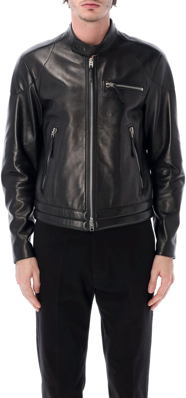 Tom Ford Leather Biker Nero Zwart