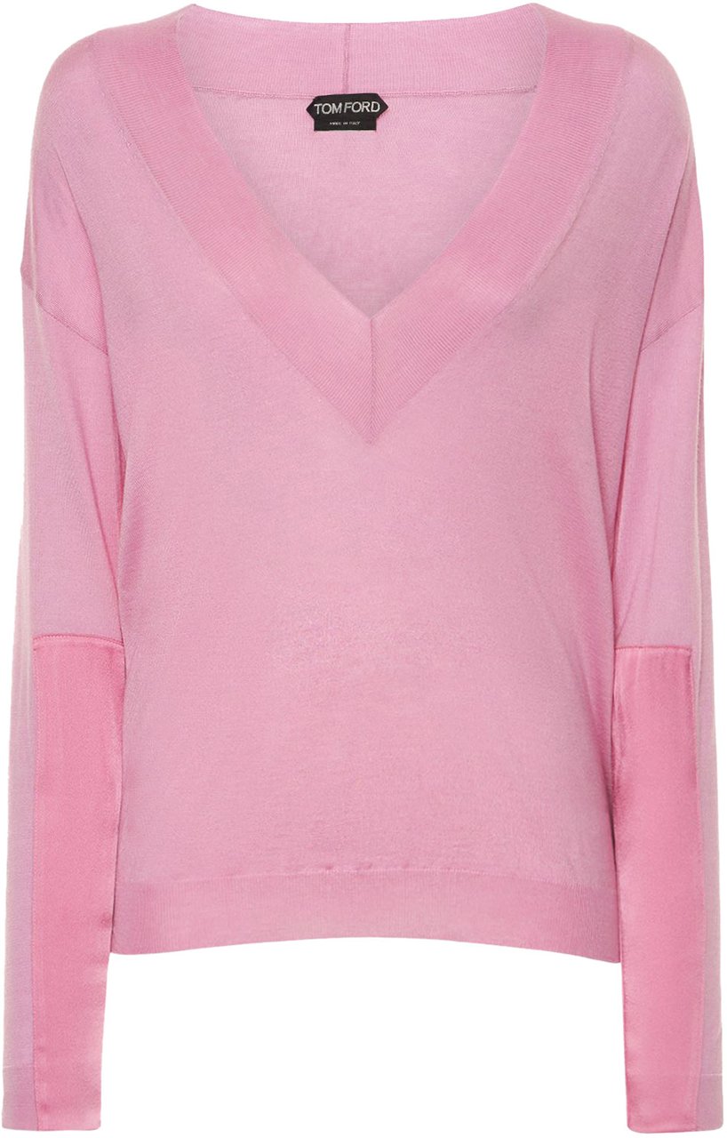 Tom Ford Elegant pink sweater with V-neck Roze