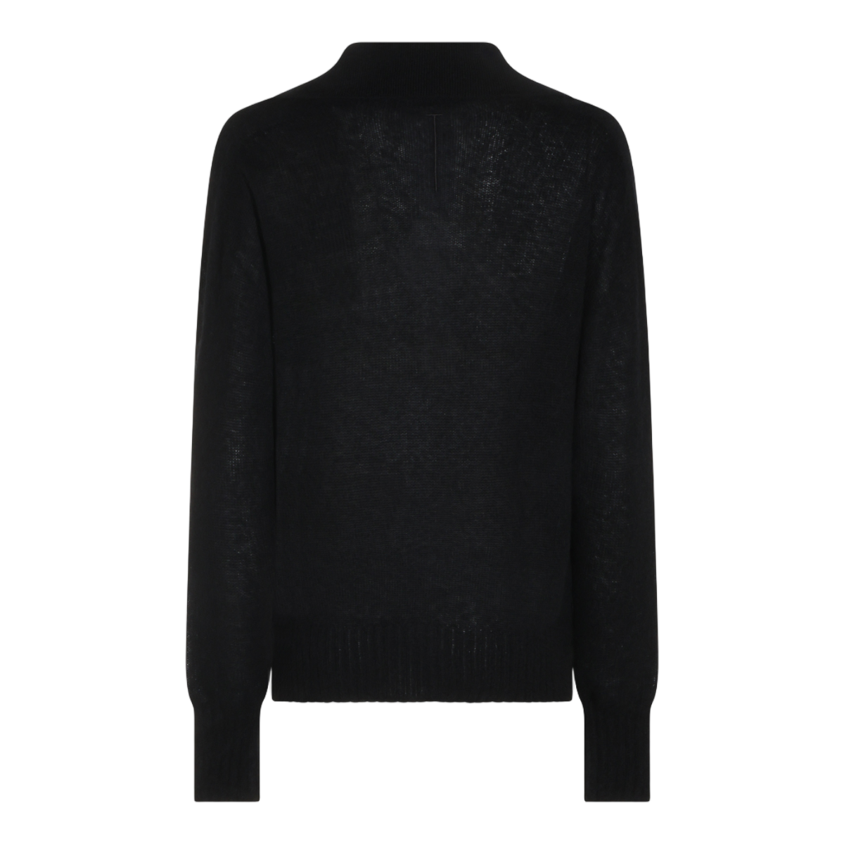 Tom Ford Long-Sleeve Top With Deep V-Neckline And Ribbed Details Zwart