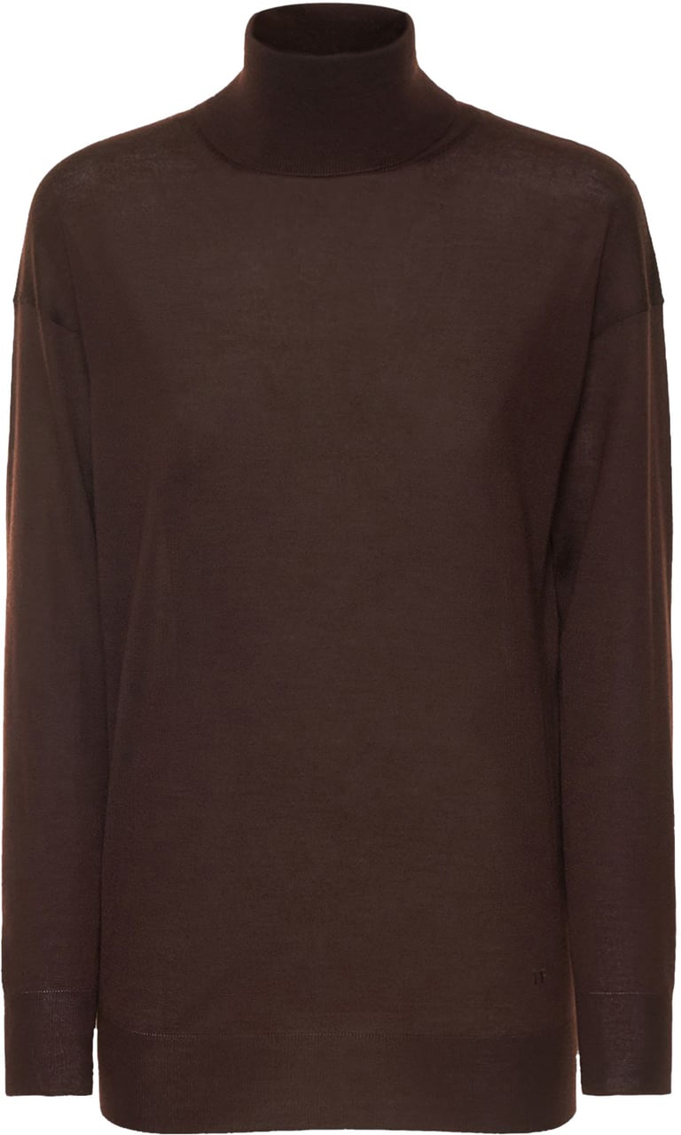 Tom Ford Dark brown sweater with high collar versatile Bruin