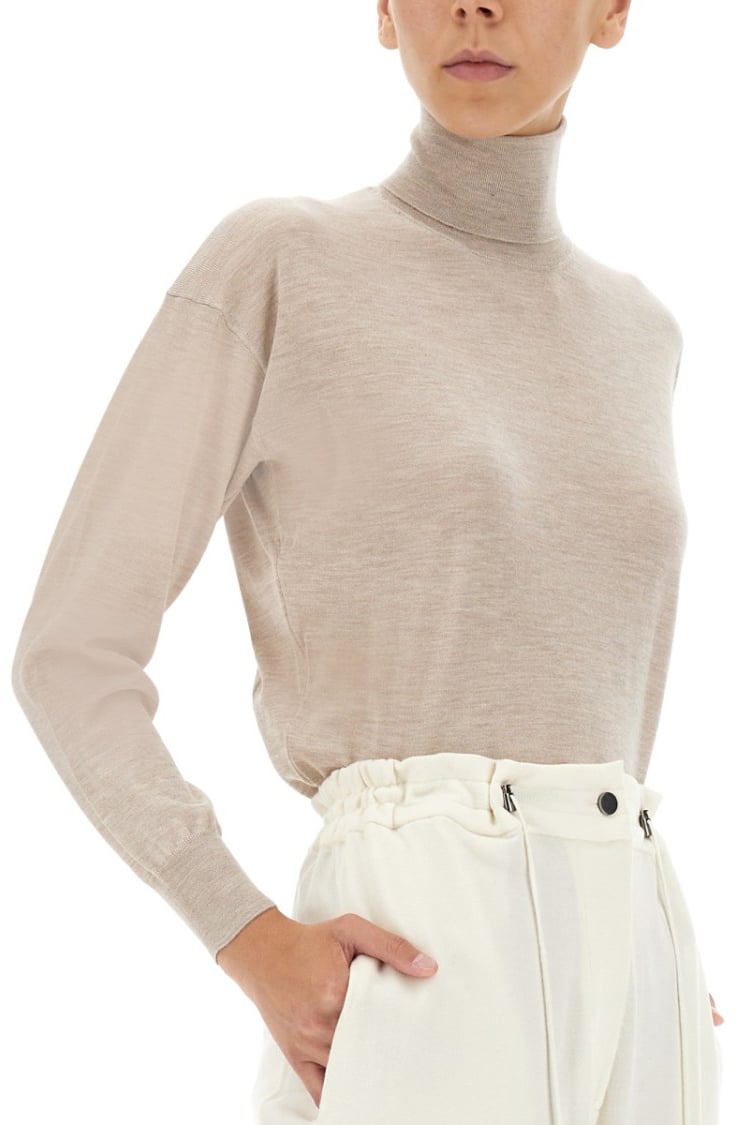 Tom Ford High Neck Relaxed Fit Turtleneck Shirt Neutraal