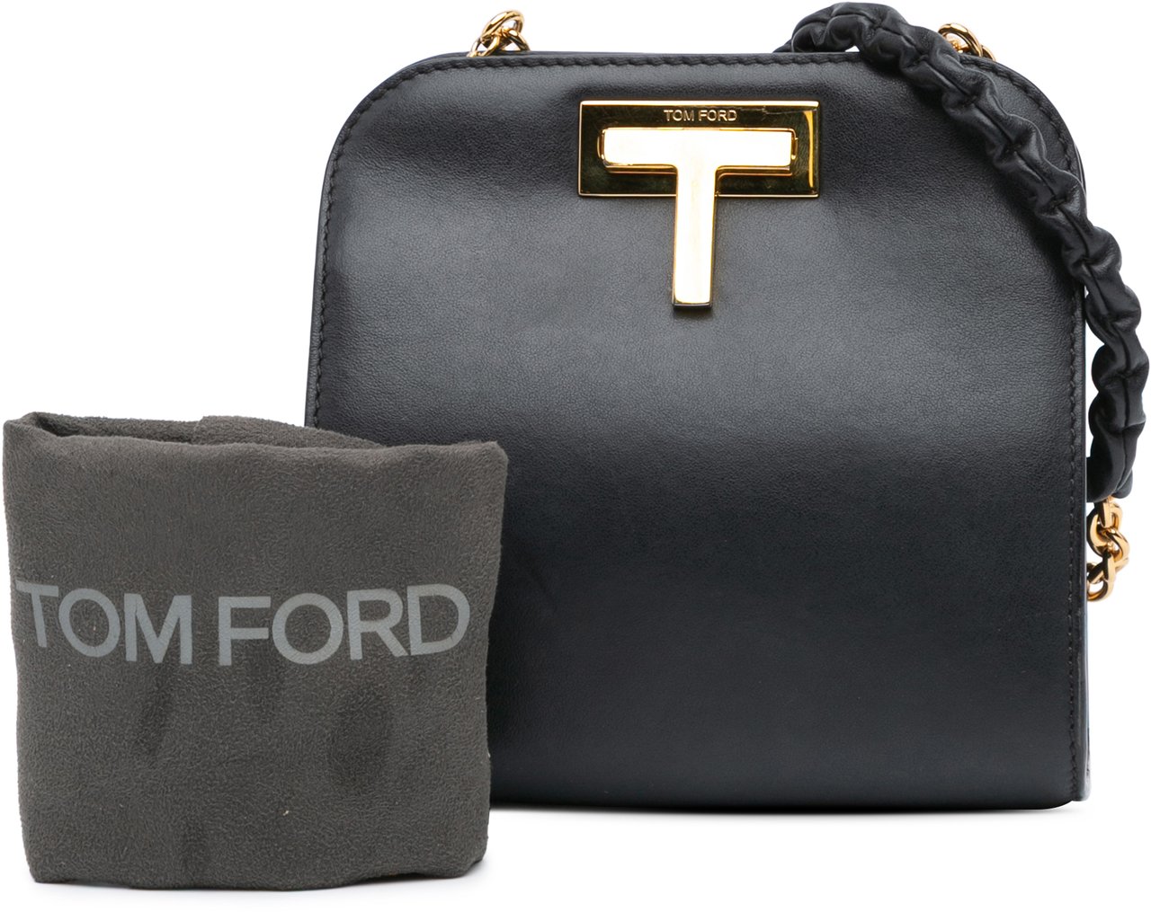 Tom Ford Calfskin Cosmo T Chain Crossbody Zwart