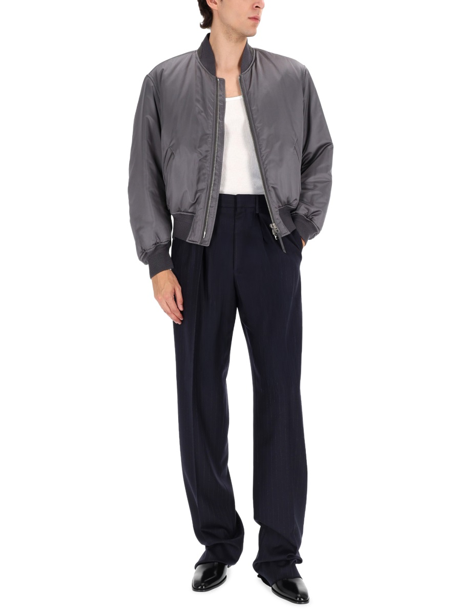 Tom Ford Silk Oversized Bomber Jacket Grijs