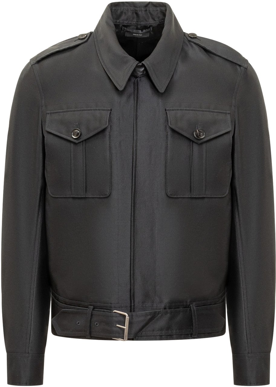 Tom Ford Giacca in Lana e Seta Zwart