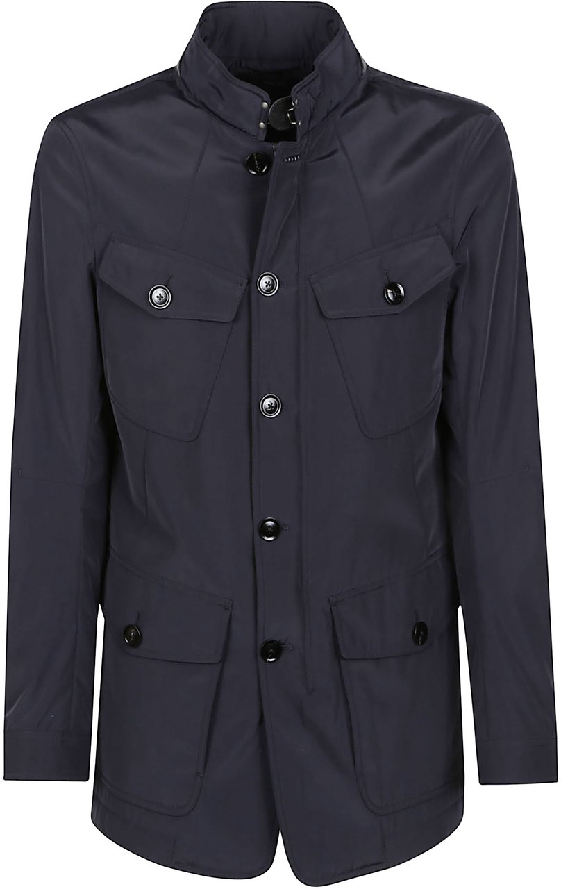 Tom Ford Micro Ottoman Military Jacket Blue Blauw
