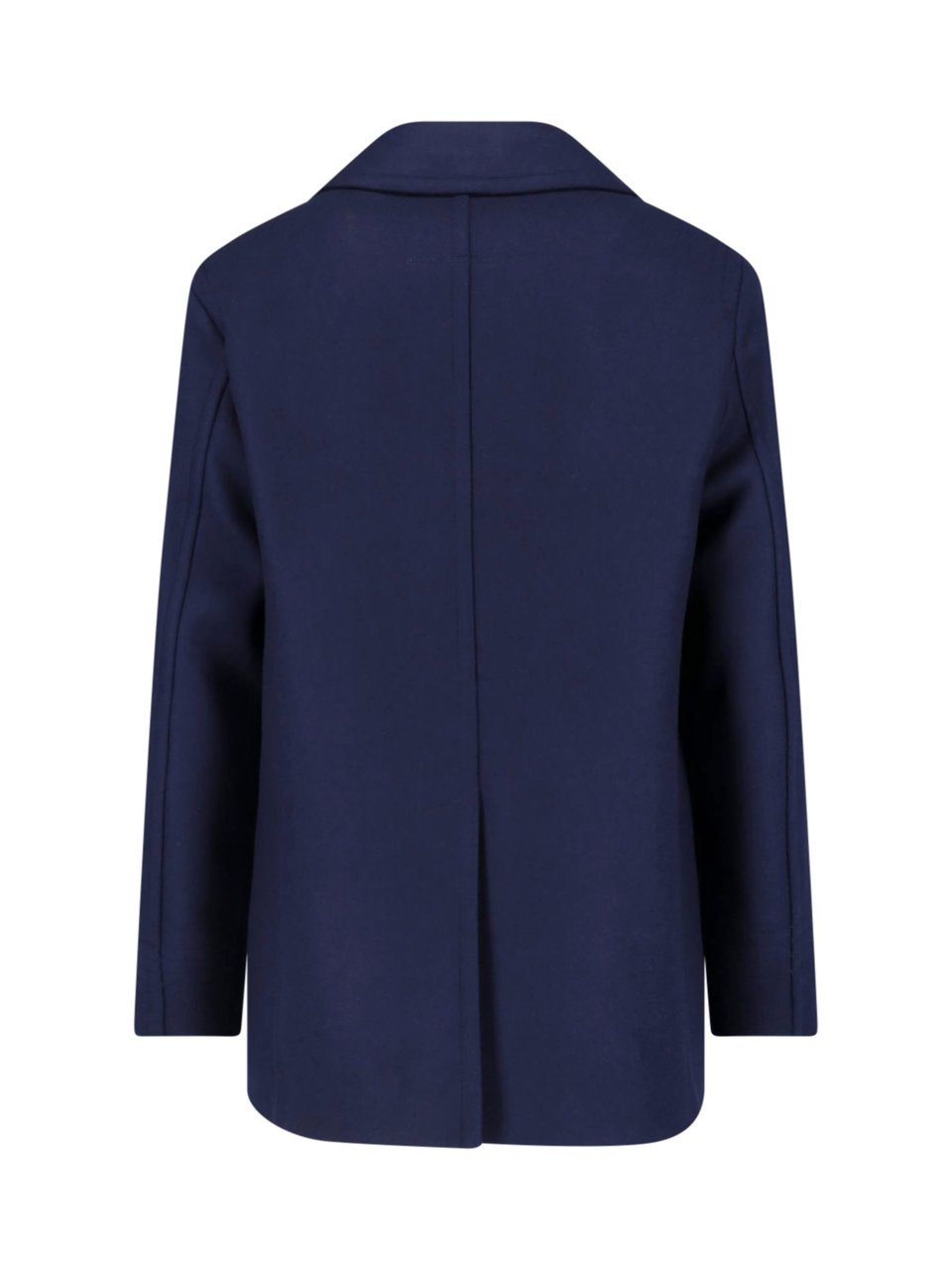 Tom Ford Double-Breasted Wool Coat With Classic Lapels And Structured Silhouette Blauw