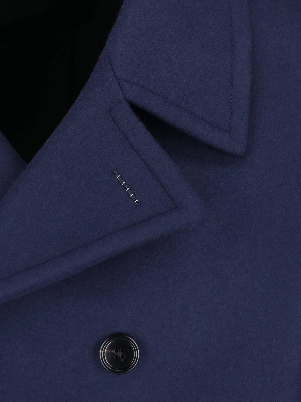 Tom Ford Double-Breasted Wool Coat With Classic Lapels And Structured Silhouette Blauw
