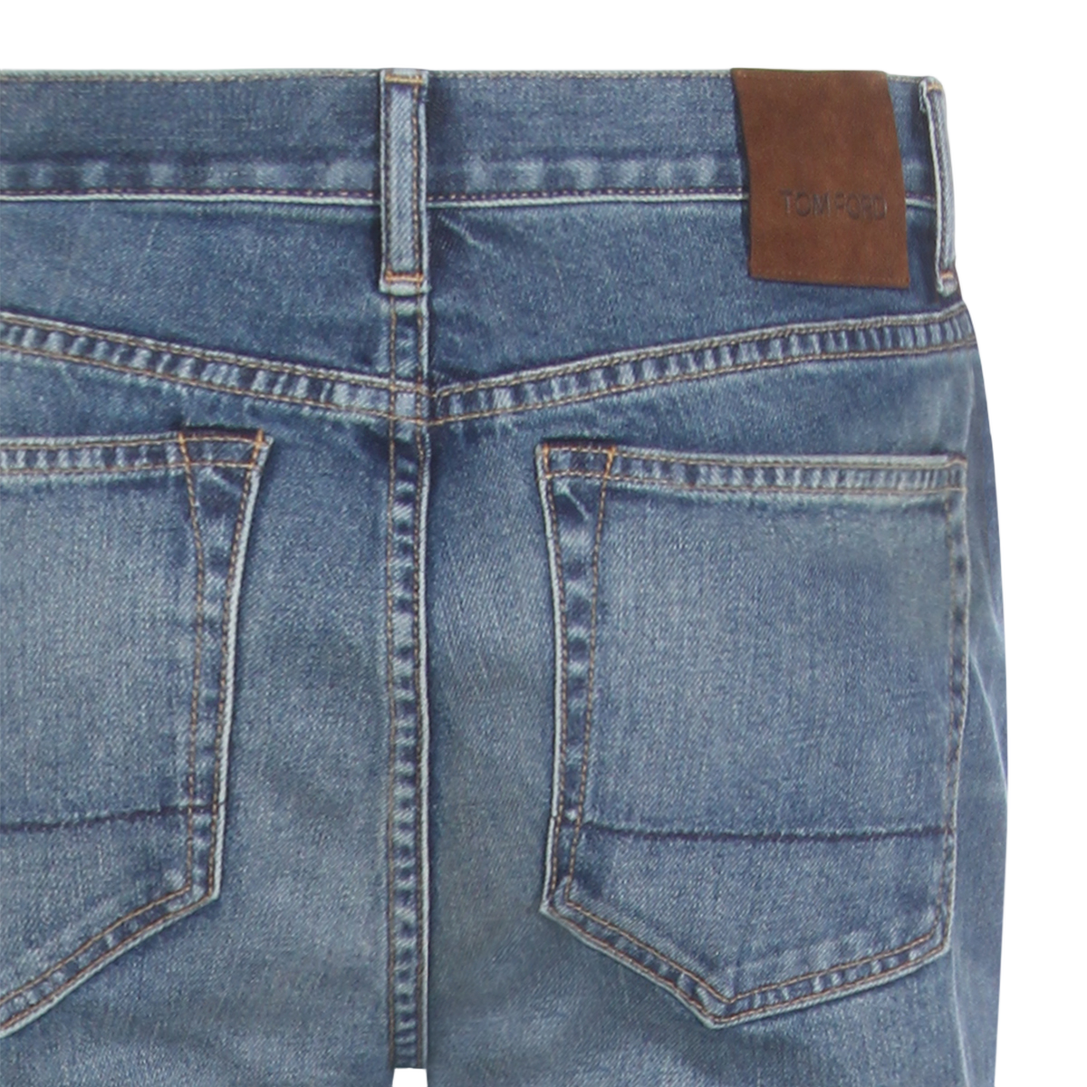 Tom Ford Mid-Rise Straight Cut Jeans Blauw