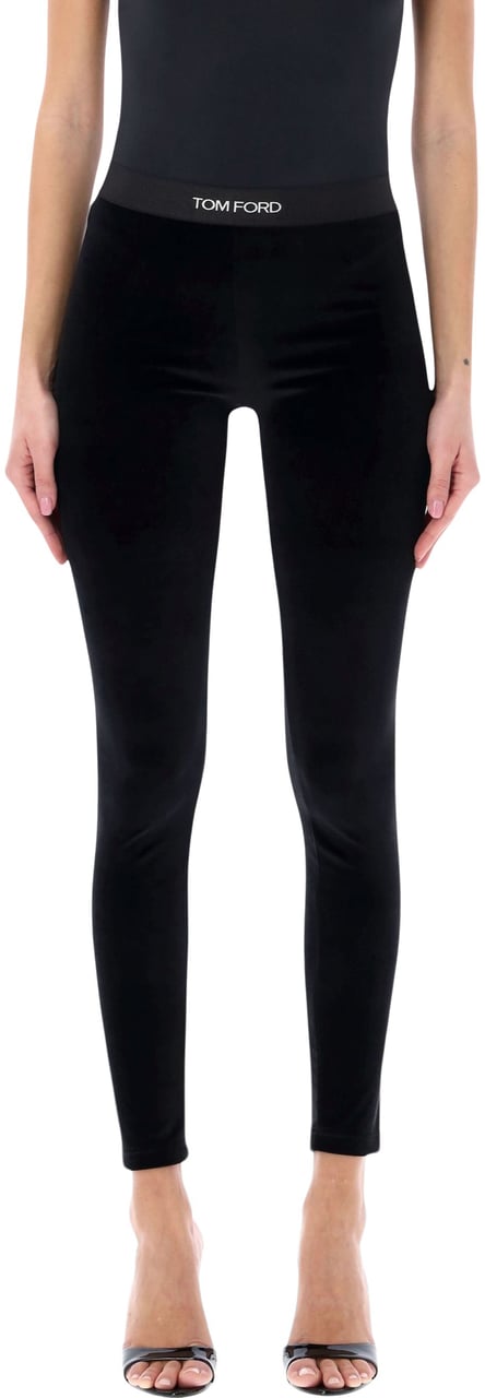 Tom Ford Leggings Velour Nero Zwart